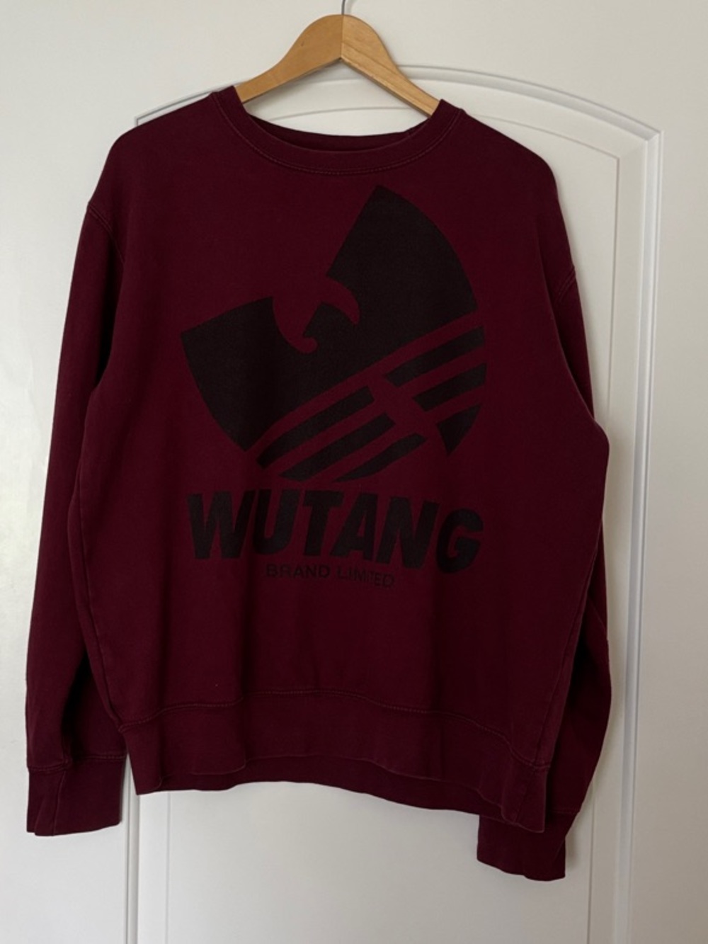 Wu-Tang Brand Limited Burgundy Logo Crewneck Sweatshirt Men’s L EUC